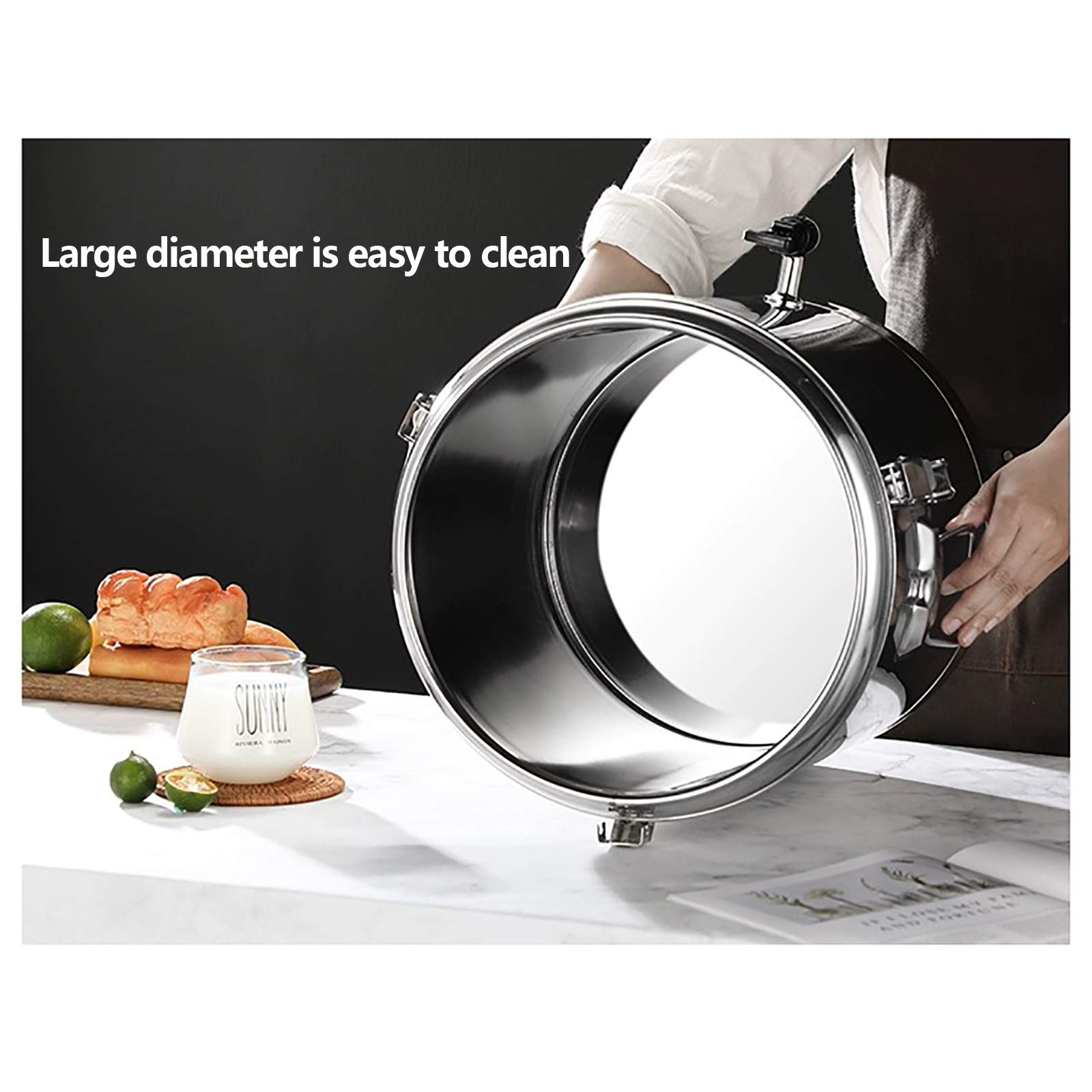 40L Edelstahl Thermobehälter,Profi Essen Thermobehälter für Kaffee Tee Oder | Transport Thermobehälter,Temperature Resistance: Within 200℃/392°F,1.85CM Dicke Dämmschicht,mit Ablasshahn Deckel Gummiring