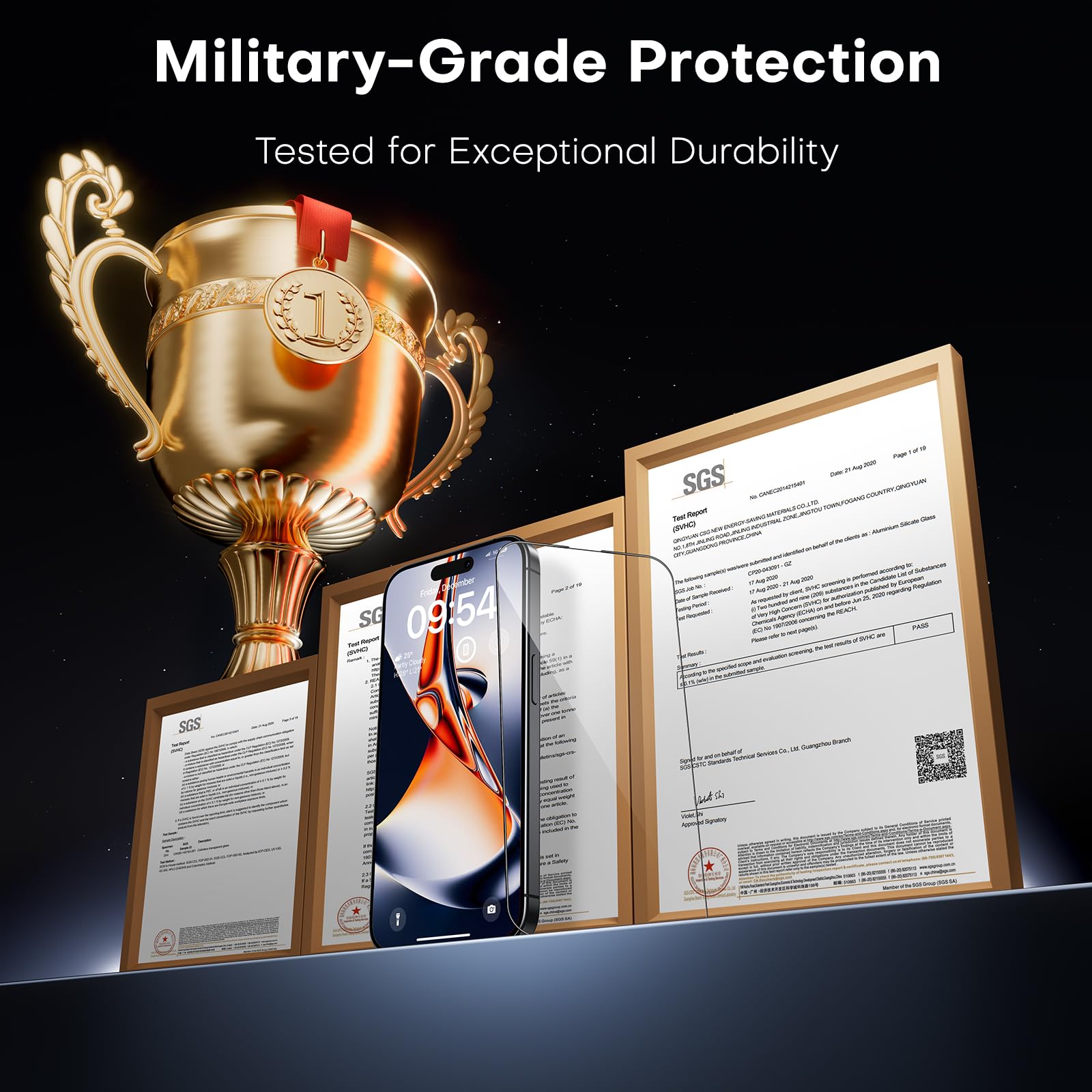 TAURI 3 Pezzi Pellicola Vetro Temperato per iPhone 15 Pro 6,1 Pollici, Rimozione Automatica Della Polvere, Durezza 9H Protettiva, Senza Bolle