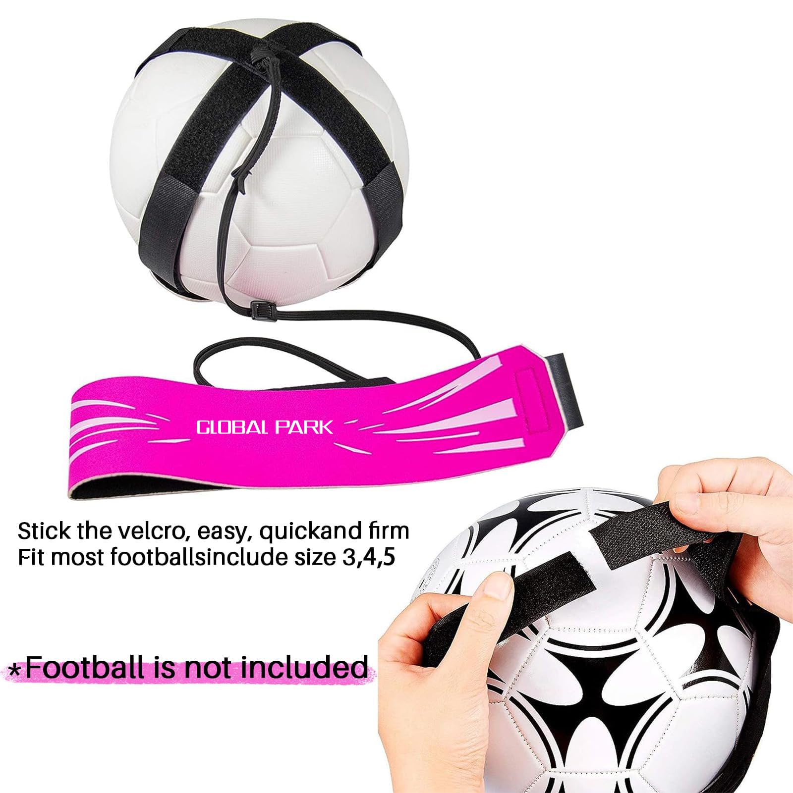 Global Park Trainer da Calcio Attrezzatura Banda Elastica per L’Allenamento Individuale con Cintura Regolabile per Bambini Adulti