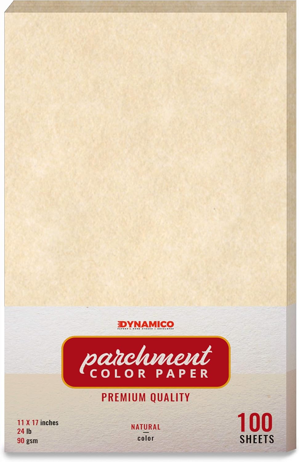 Natural 11 x 17" Size Stationery Parchment Colored Regular Papers, Big Ledger Color Paper | 1 Ream of 100 Sheets