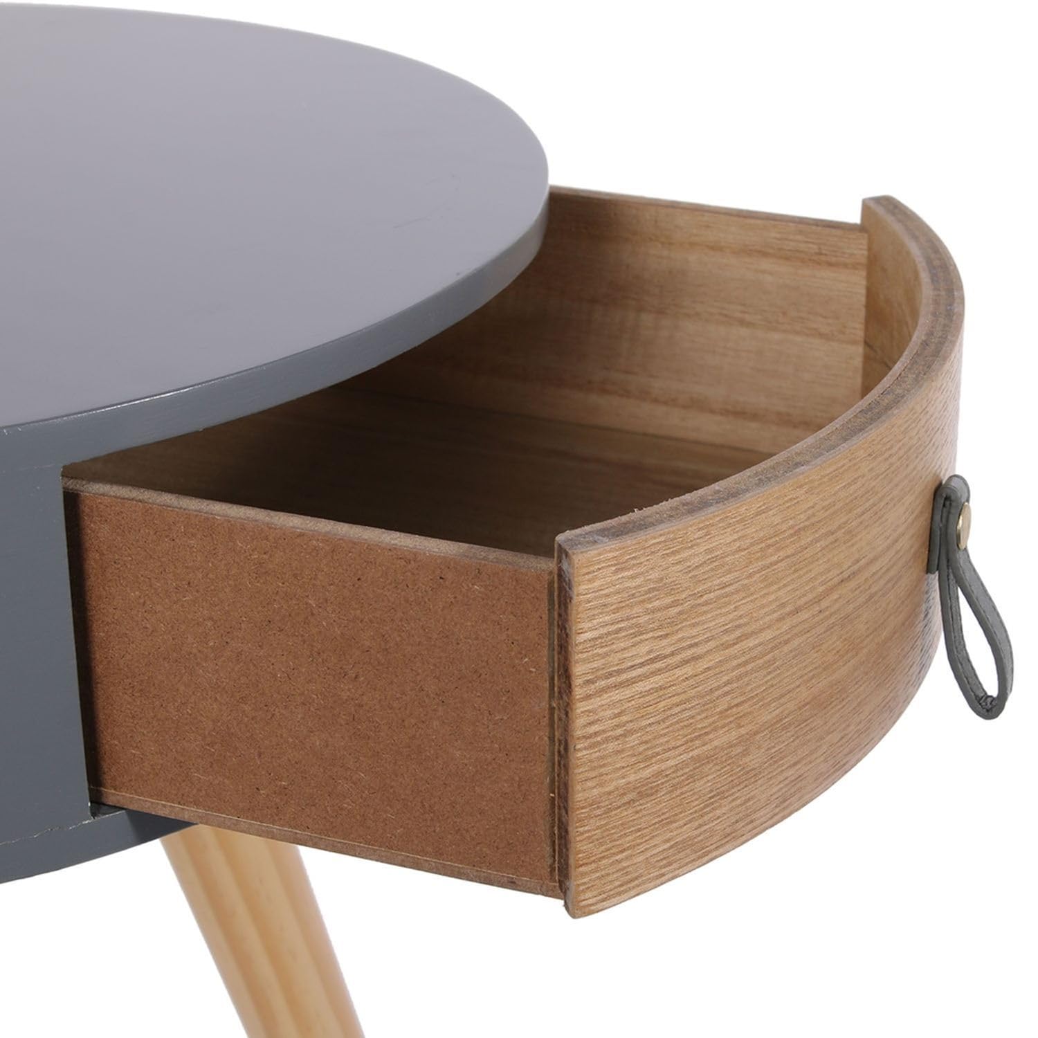 Toilinux.com Set di 2 comodini scandinavi Nora diam. 35 x H. 45 cm - Grigio