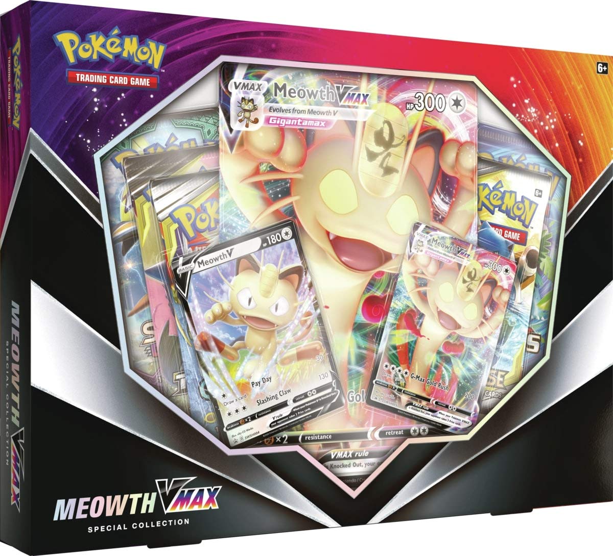 Buy PKMN Special Collection Box Meowth VMax Sword Shield Pokemon V 
