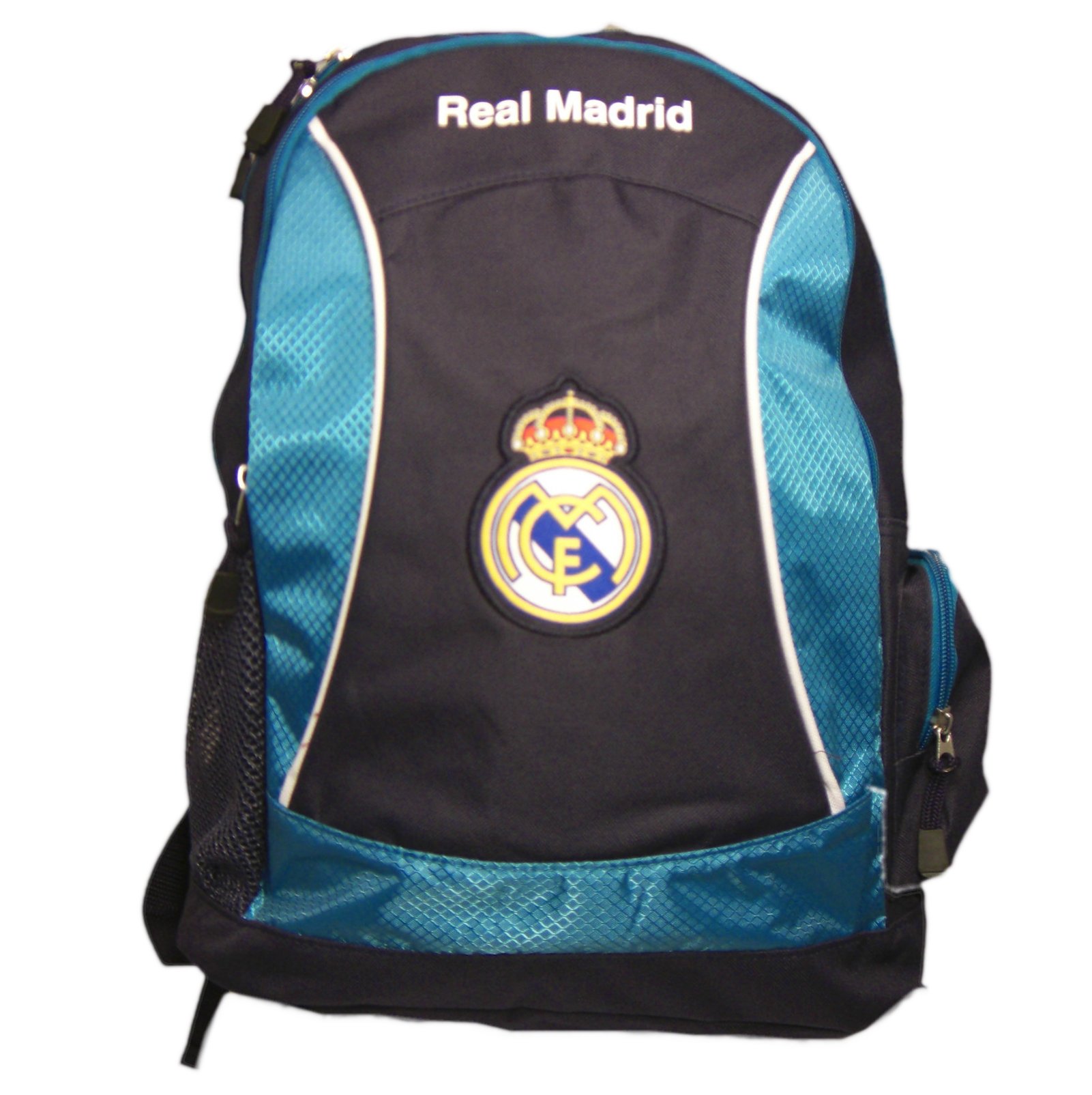 Real Madrid Large Backpack Spain Soccer Embroidered Logo Bag (Blue)