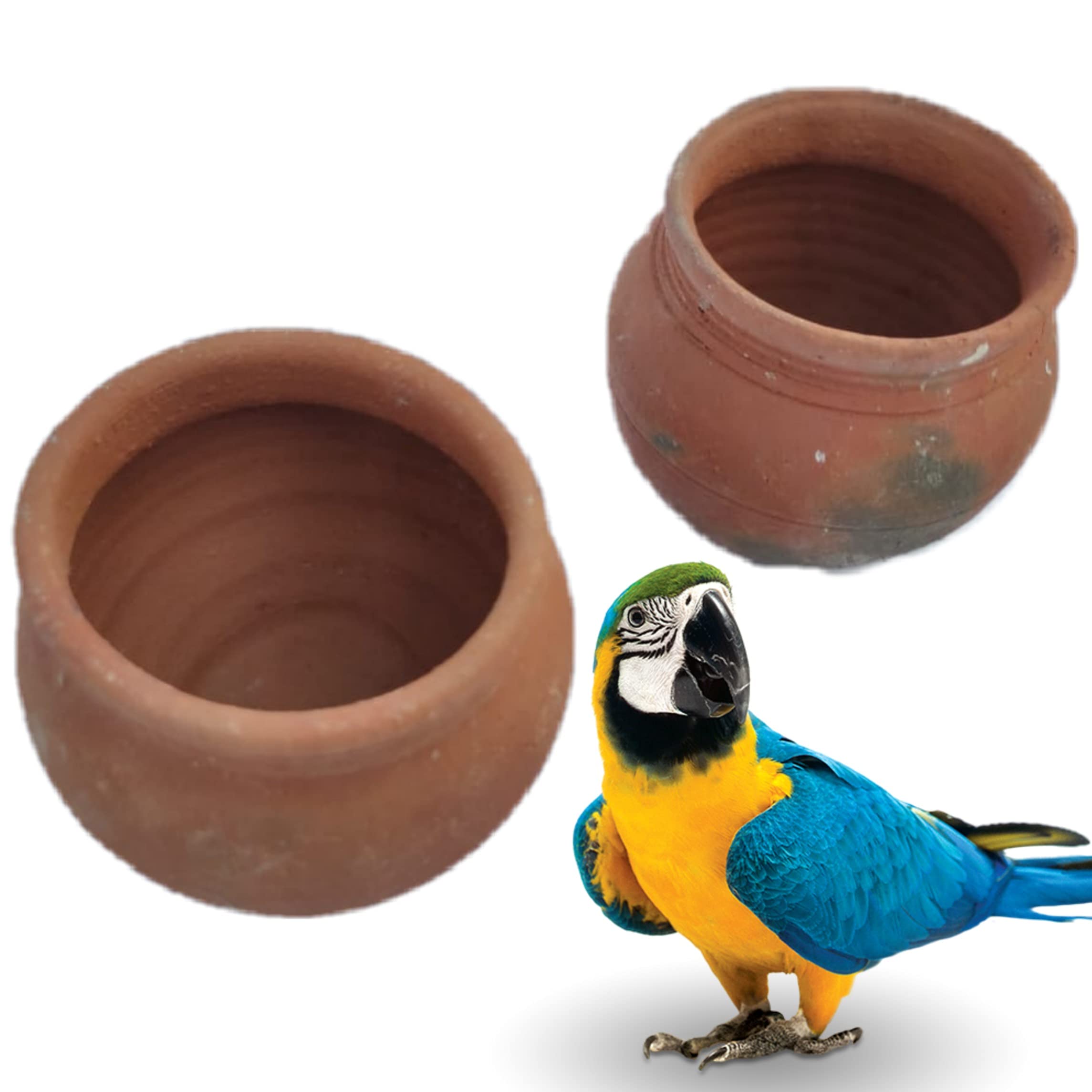 Natural & Eco-Friendly Clay House Pot for Small Birds, Finches & Parrots | Pack of 2 | 15 cm (B092NYDVLC) Amazon Price History, Amazon Price Tracker
