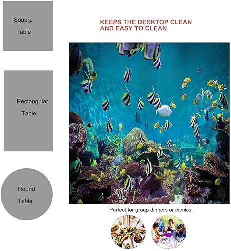 Vista 29 de Mantel Floral Redondo para Mesa De 4 Sillas Picnic Mantel A Prueba De Aceite 30 X 30 Pulgadas