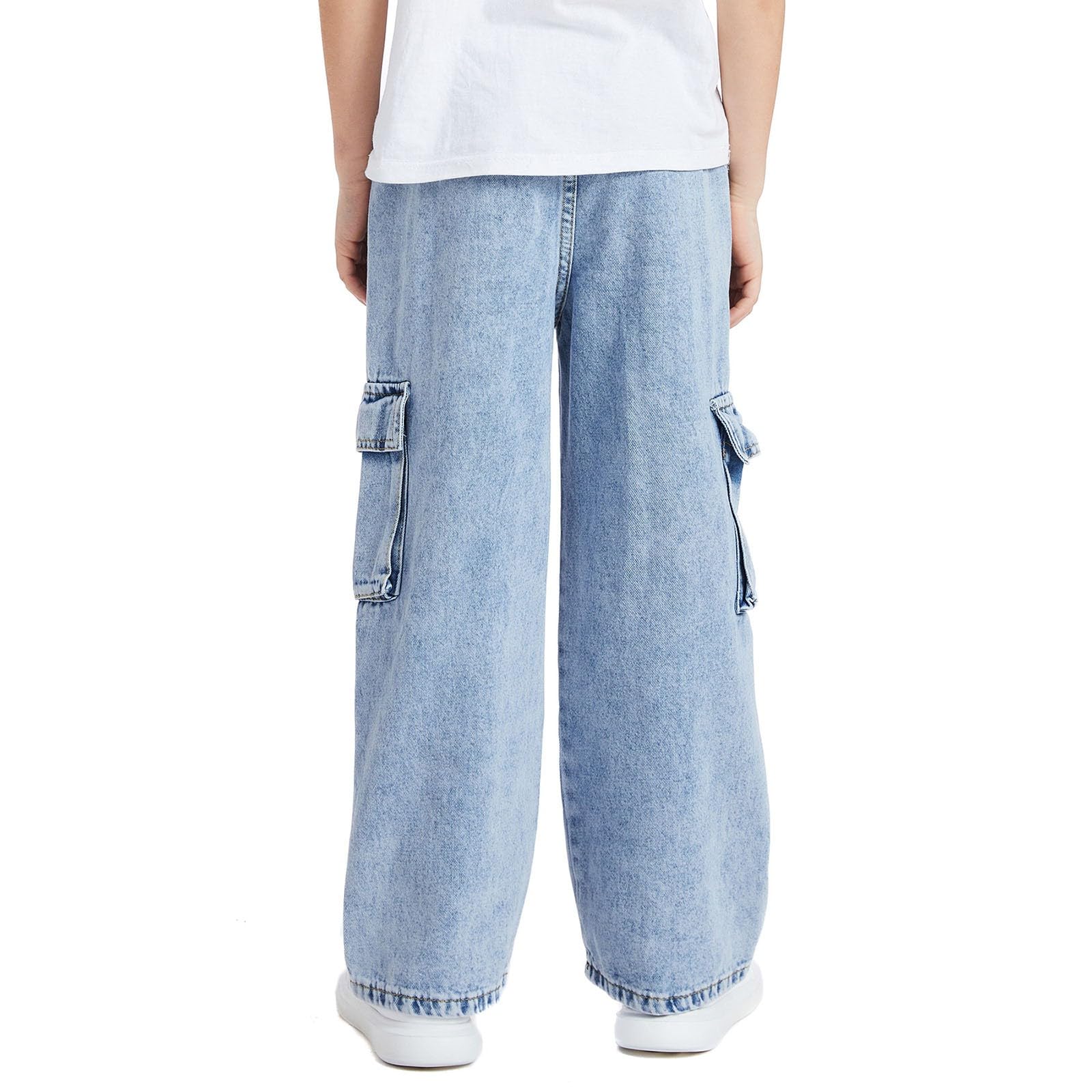 Genérico Vaqueros Niño - Pantalones Cargo Jogger De Corte Relajado para Adolescentes Cintura Elástica con Cordón Pantalones Vaqueros Informales De Calle