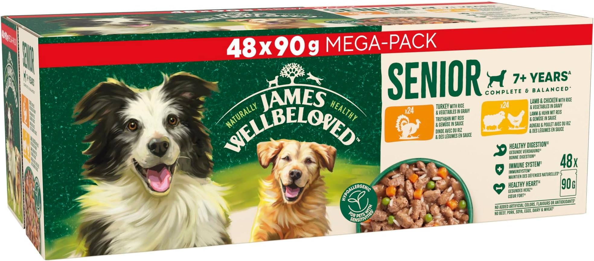 JAMES WELLBELOVED - Hypoallergenic Senior Dry Dog - 15 kg - Food Turkey