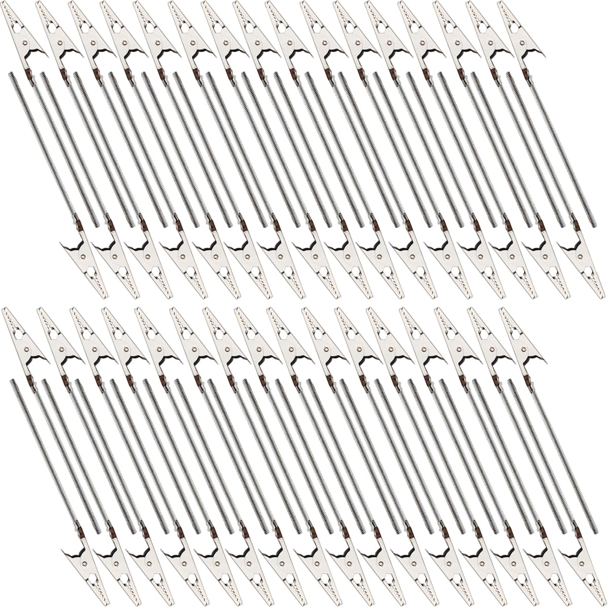GXXMEI 100PCS Metal Wire Alligator Clamp, 4'' Long-Tailed Alligator Iron Clip, Stand Photo Holder Stand Memo Clip