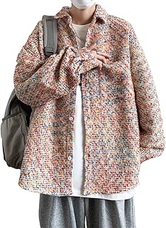 [FJLTDCP] シャツ メンズ 長袖 チェックシャツ 開襟シャツ秋服 シルエット パッチワーク調 プリント 総柄 大きいサイズ シャツ オシャレ シンプル 春夏秋服