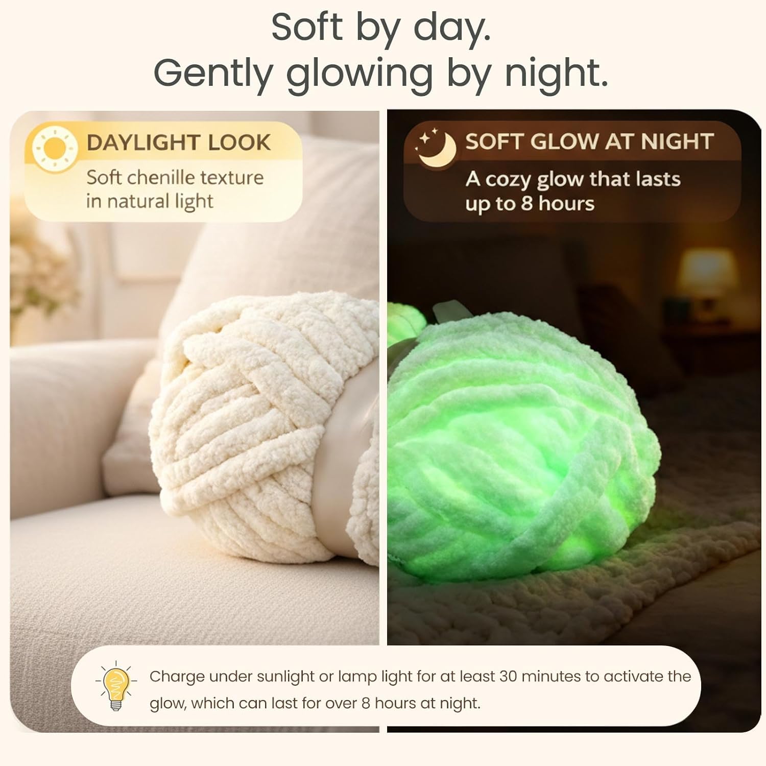 chunky chenille yarn for hand knitting, bulky thick fluffy yarn for crocheting, soft plush blanket scarf diy glow in the dark yarn, 8 jumbo pack (220 yds 64 oz), denim blue denim blue 8 pack