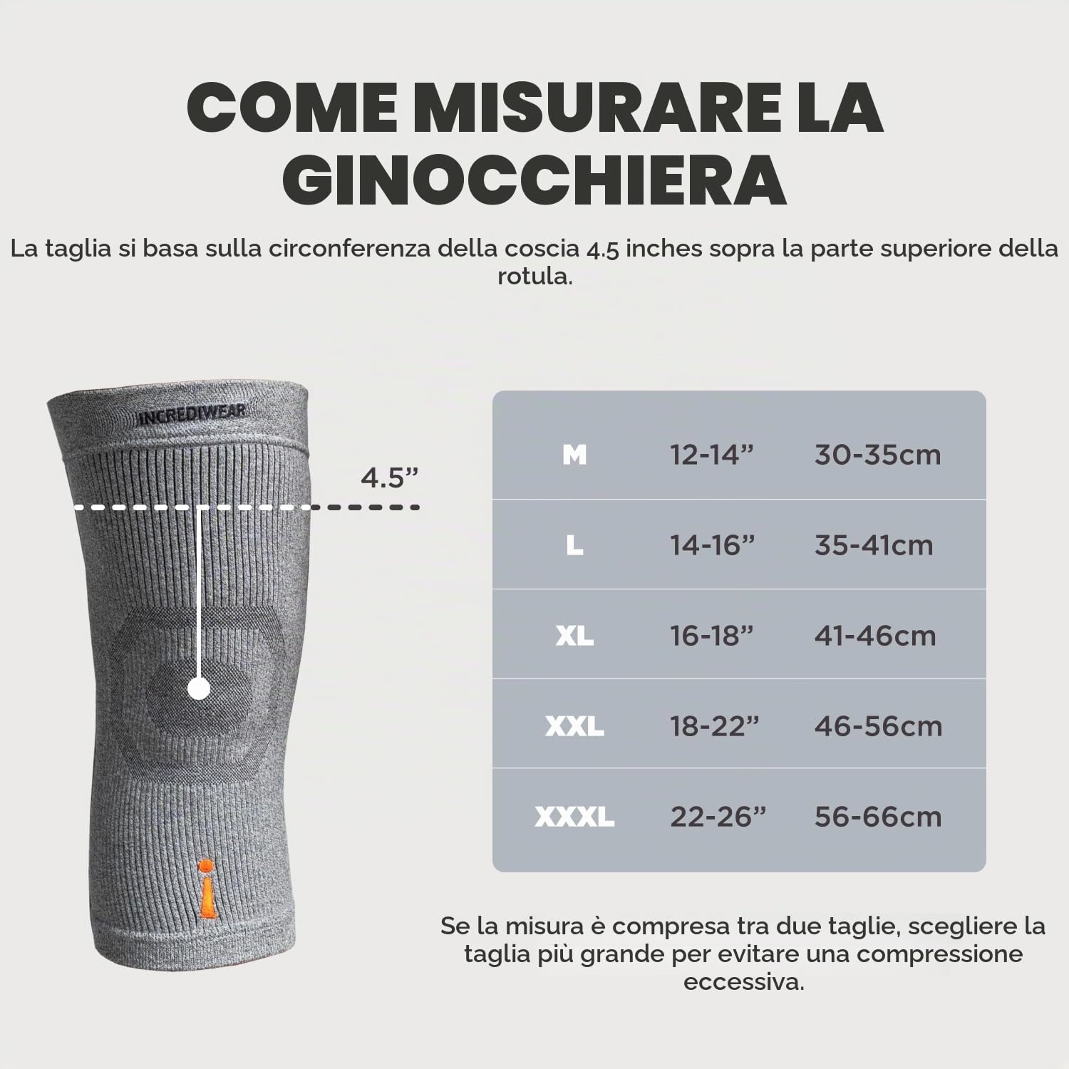 Incrediwear Manica Ginocchio Incrdibrace, Nero, Extra Large Unisex