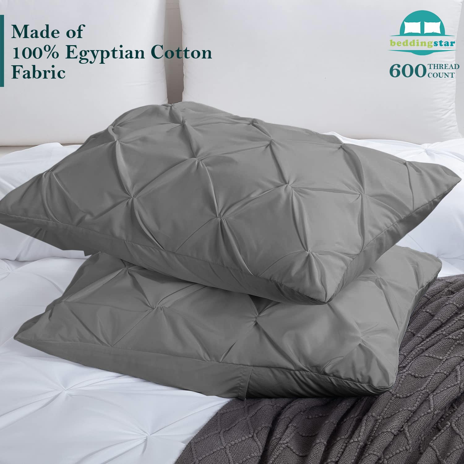 ECOCOTT Set Di 2 Federe Per Cuscini King Size - Stampa Interstellare, 100% Cotone, Chiusura A Busta, 51x91 Cm - 3