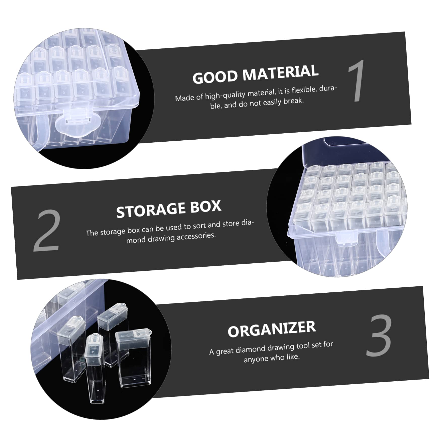 Artibetter 2 Set Scatola con Scomparti Trasparente per e Articoli Nail Art Organizer Portaoggetti con Etichette per Perline Gioielli e Ricamo Contenitore Stoccaggio Multifunzionale per Hobby