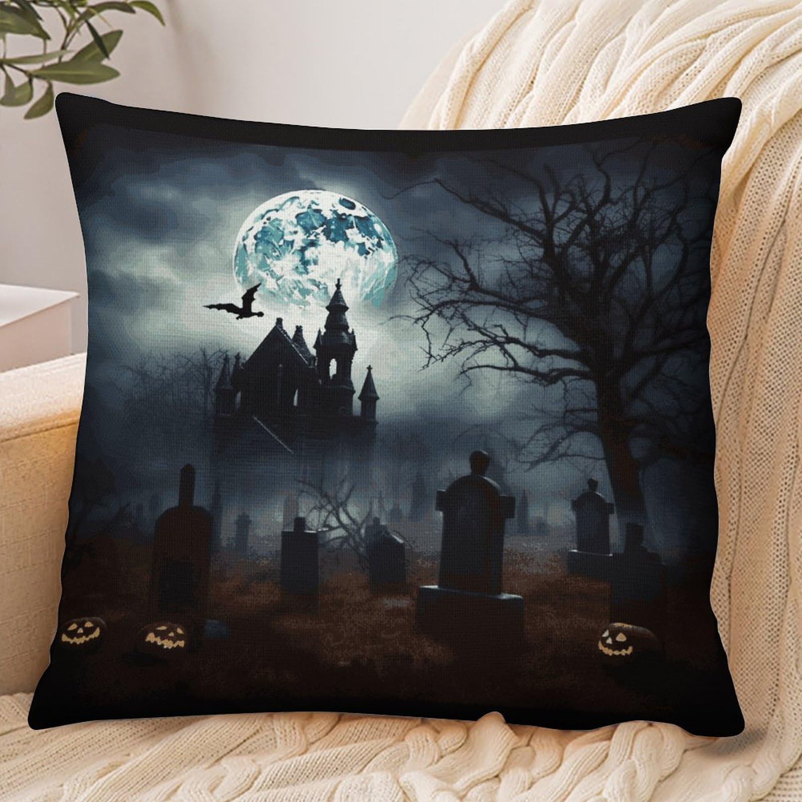 Fekiloot Style Gothic Happy Halloween Pillowcase Pillow Sham Pillow Case