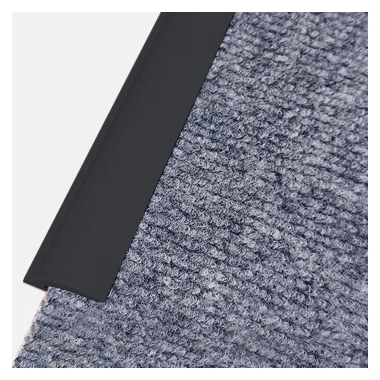 Djphofs Black Self Adhesive Carpet To Tile Transition Strip, Cuttable Pvc Floor Divider Strips, Flexible Carpets Edge Trim For Wood Tile Vinyl Flooring(,5M/16Ft)
