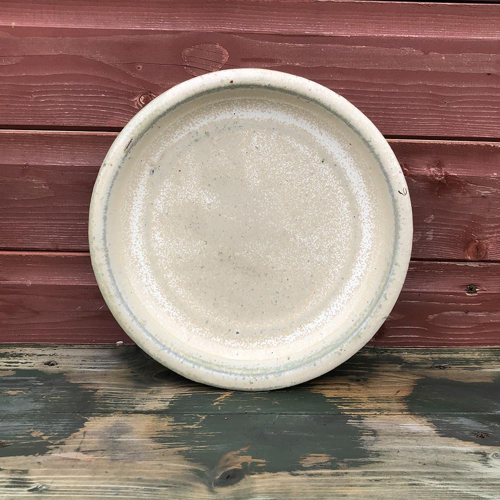 Bedwen Garden Saucer Beige Ceramic – 28cm. Frost Proof Outdoor Saucer for Garden Planter & Patio