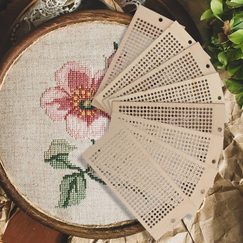 Operitacx Wooden Embroidery Bookmarks DIY Kit with Pre-Holes for Cross Stitch Crafting Blank Wooden Bookmarks for Custom Designs Ideal for Readers Students and Book Lovers