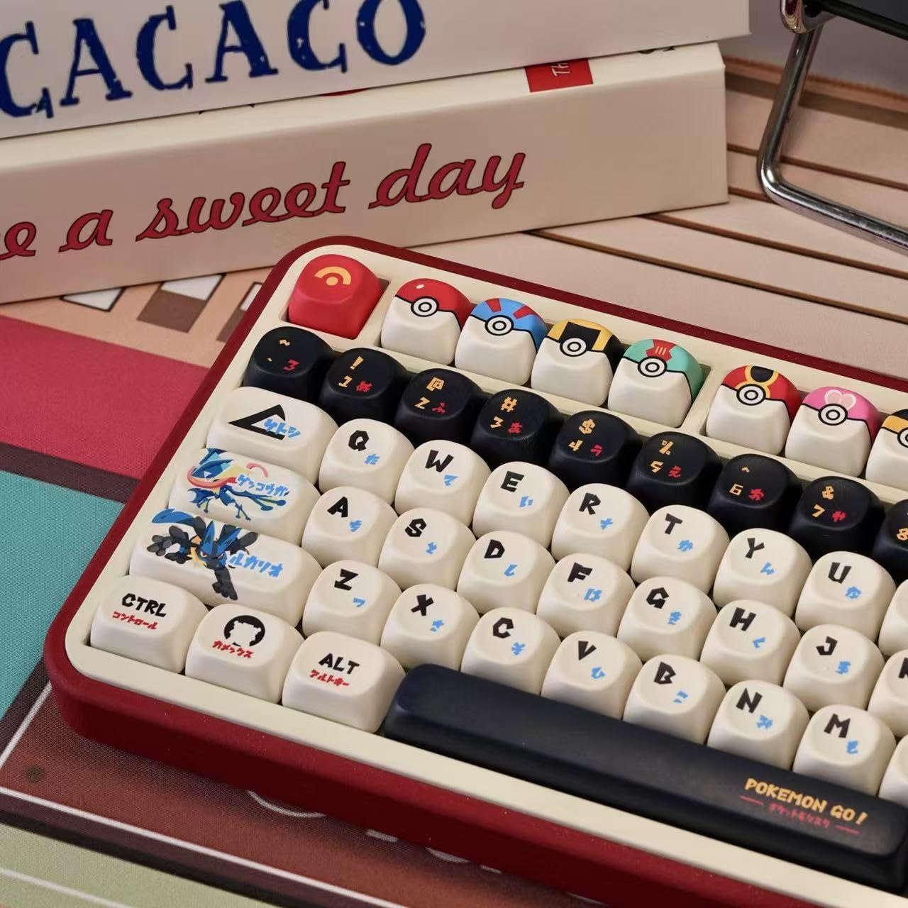 Anime Themed PBT Keycaps 140 Keys, MOA Profile 5-Side Dye-Sublimation Keycap Set with Colorful Character Patterns for Gateron Cherry MX Mechanical Keyboards​