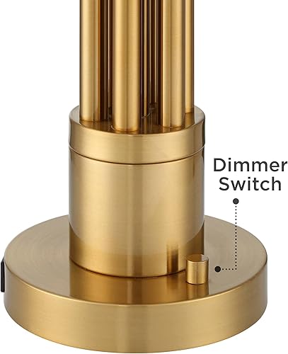 Miniatura 7 de Possini Euro Design Possini Euro Granview - Lámpara de escritorio con pantalla de cristal y puertos USB duales