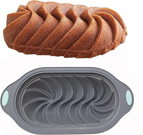 Food Grade Steel Ring Silicone toast Cake Tray Cake Bread Baking Molds,Rectangle Cake Mold Screw-Thread 3D Cake Mold Baking Loaf Tool Pastry Baking