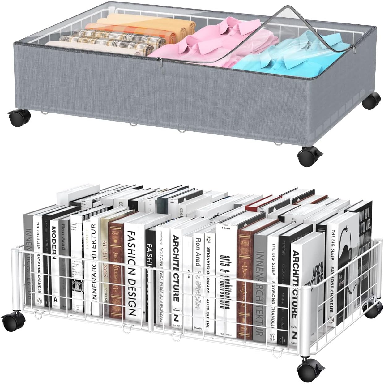 HMASYO Under Bed Storage, 2 Pack Under the Bed Storage