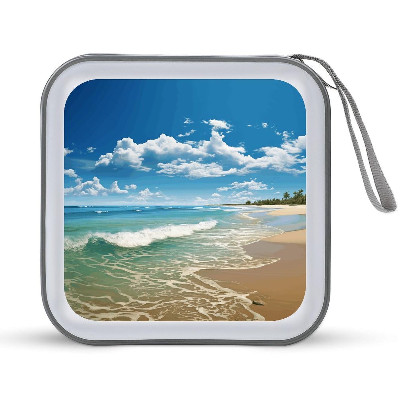 VstaDank Sandy Beach DVD Protective Case 40 Capacity Storage Organizer Folder Album Portfolio Portable Disc Holder Car CD CD Hard Plastic