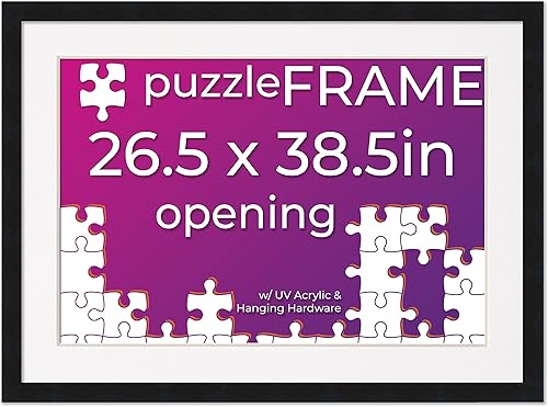 Miniatura 86 de Poster Palooza 16x20 Jigsaw Puzzle Frame Kit - Kit Includes Puzzle Glue Sheets, Black Wood Puzzle Frame with White Mat, UV Acrylic, Backing, Hanging