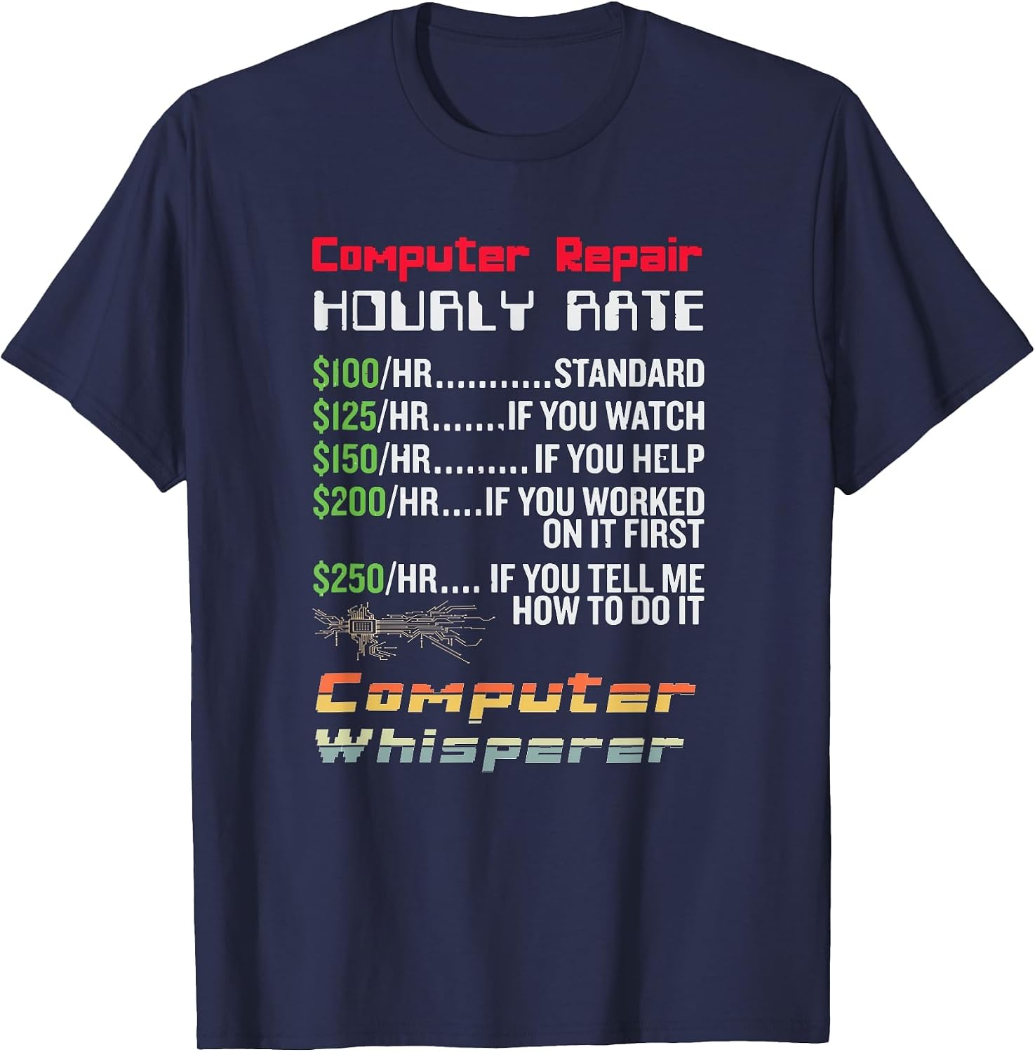 Computer Repair Hourly Rate Equipment Programmer Or Coder T-Shirt image 4