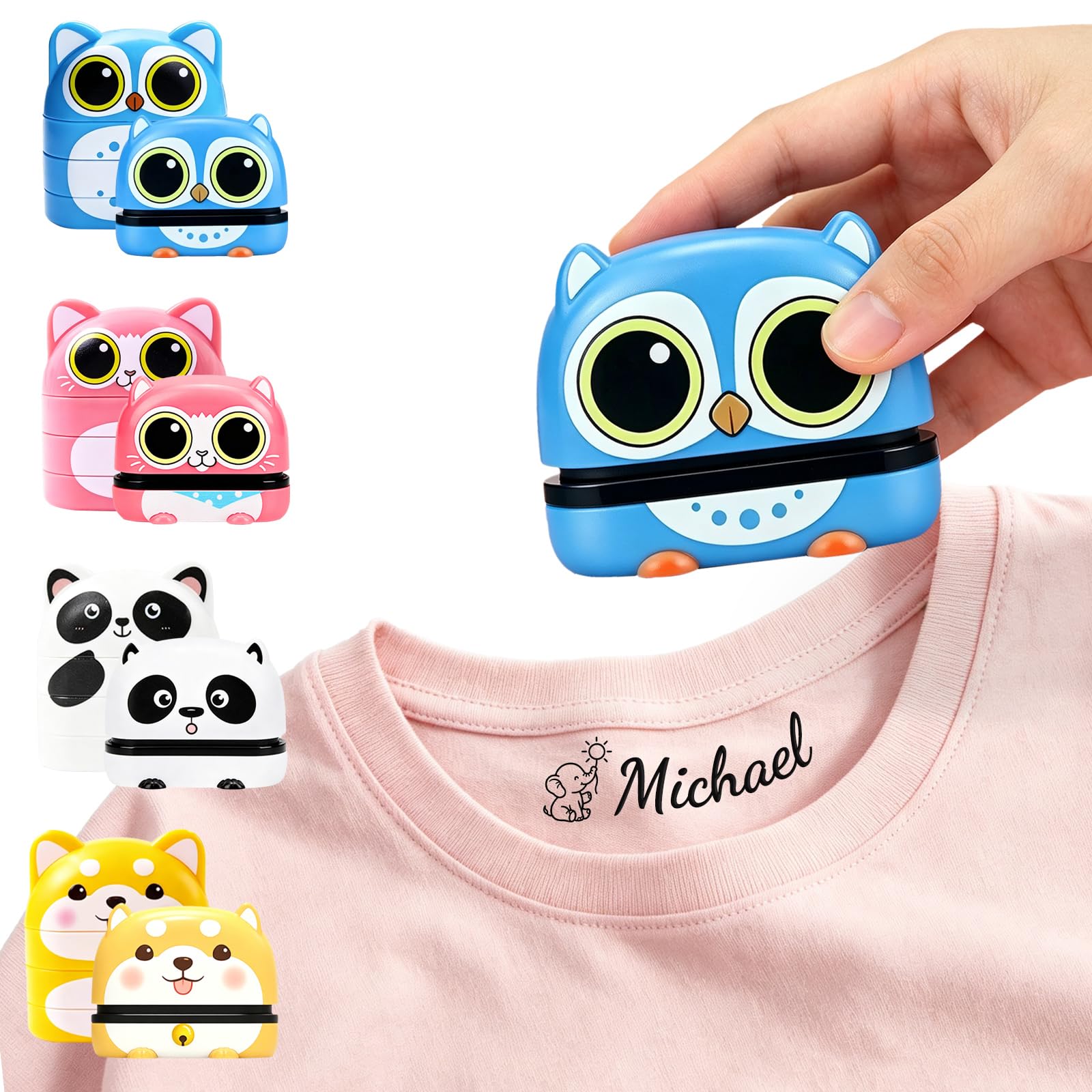 Personalized Name Stamp for Kids Clothes Waterproof Washable Black Ink