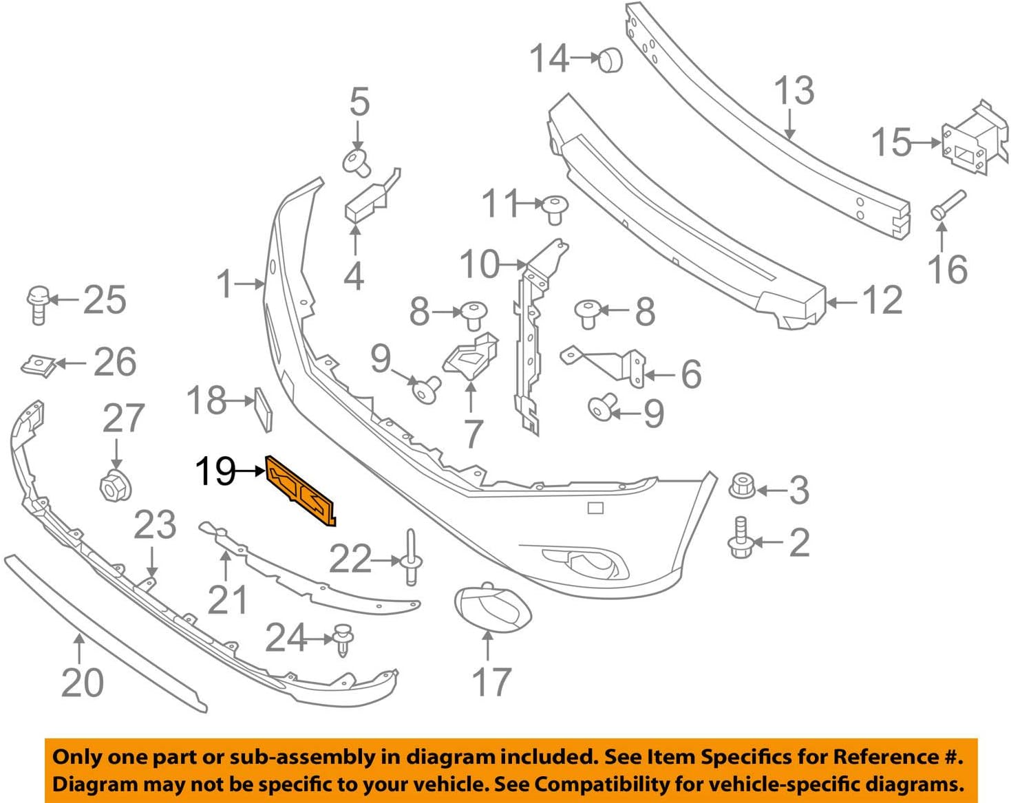 Genuine Nissan Parts - Bracket - Licence Plate (96210-3KA0A)