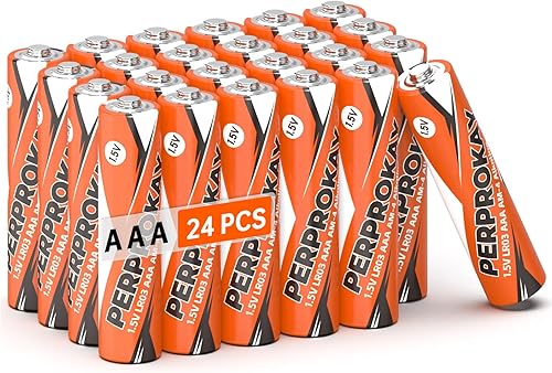Miniatura 9 de perprokay Paquete de 24 pilas AA – Alcalinas de 1.5 V de larga duración doble A con vida útil de 10 años para dispositivos de oficina y hogar