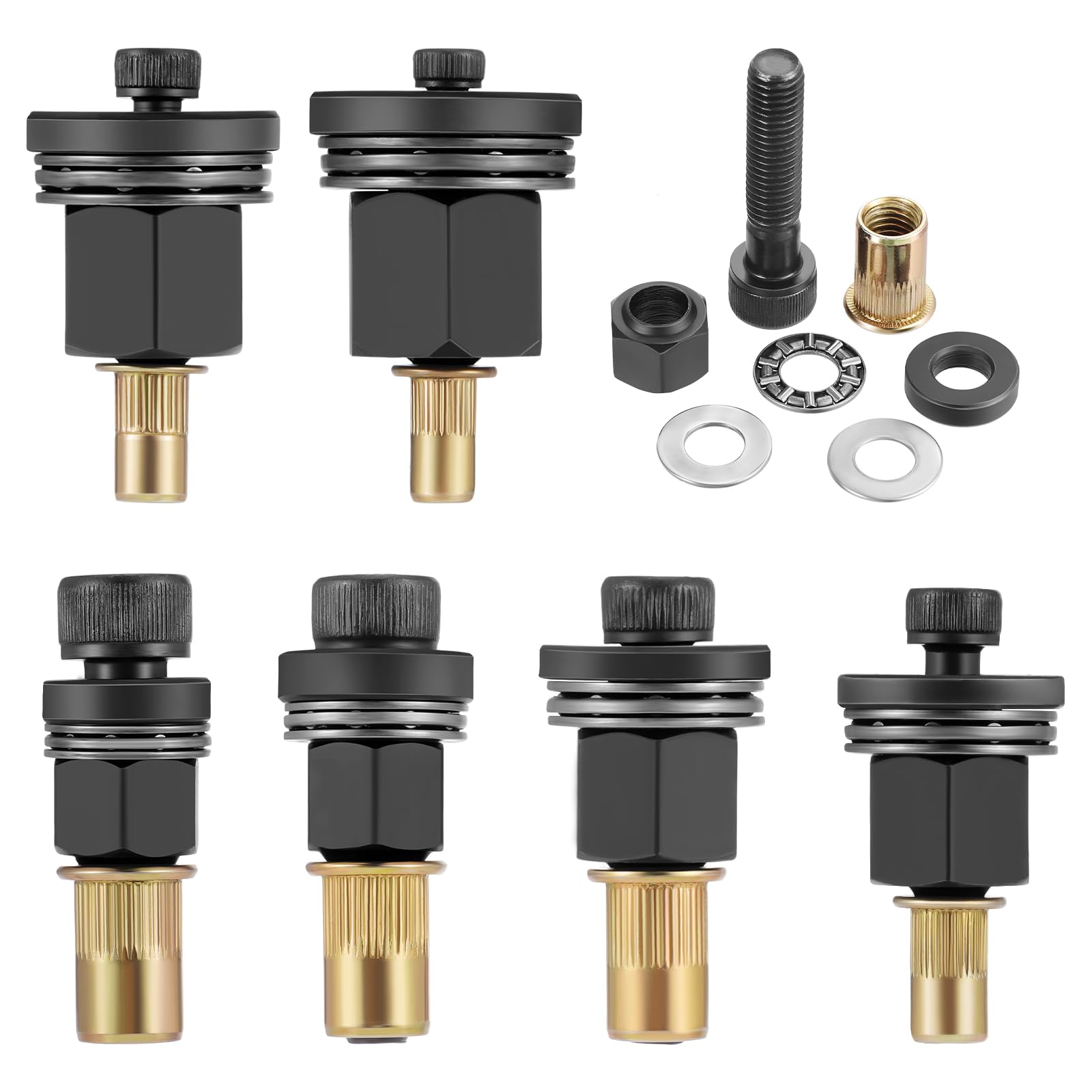 HSEAMALL Kit de herramientas de pistola de tuerca remachadora M3 M4 M5 M6 M8 M10 Juego de cabezales de herramienta remachadora manual mandril de herramienta para manual, eléctrico, neumático