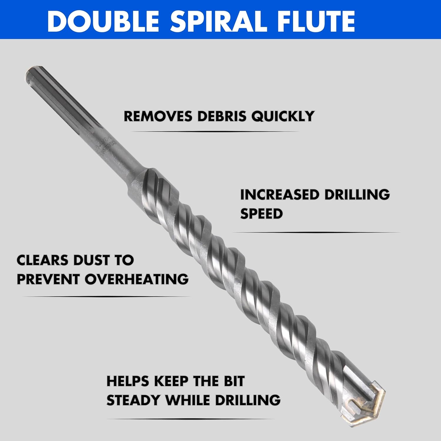 SOMADA 1-3/8-Inch x 15-Inch SDS MAX Long Drill SDS-MAX Rotary Hammer Drill Bit 4-Cutter Carbide Tip for Concrete, Brick, Stone and Masonry Drilling