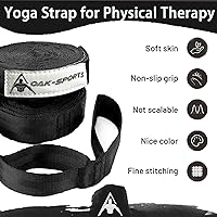 Vista 5 de Correa de estiramiento con bucles para yoga, correa de estiramiento para terapia física, correa de ejercicio no elástica para pilates, danza