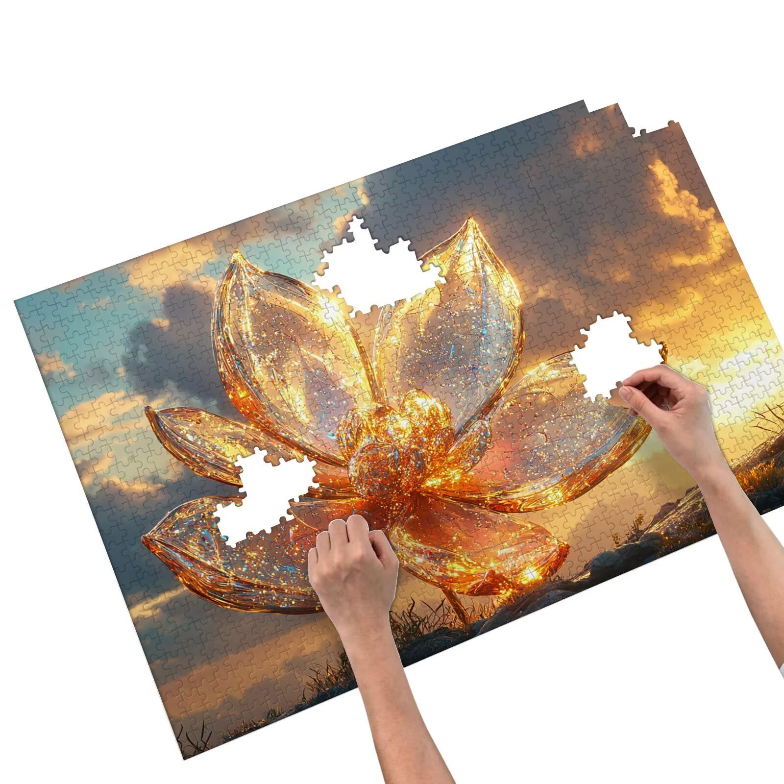 Puzzle 1500 Pezzi, Puzzle 1500 Pezzi per Adulti, Gioco Educativo Fai Da Te con Scatola Regalo per Adulti, Legno Spesso e Resistente, Impegnativi Rompecapo, Idea Regalo Donne e Uomo, Tema: Fiore, V-33