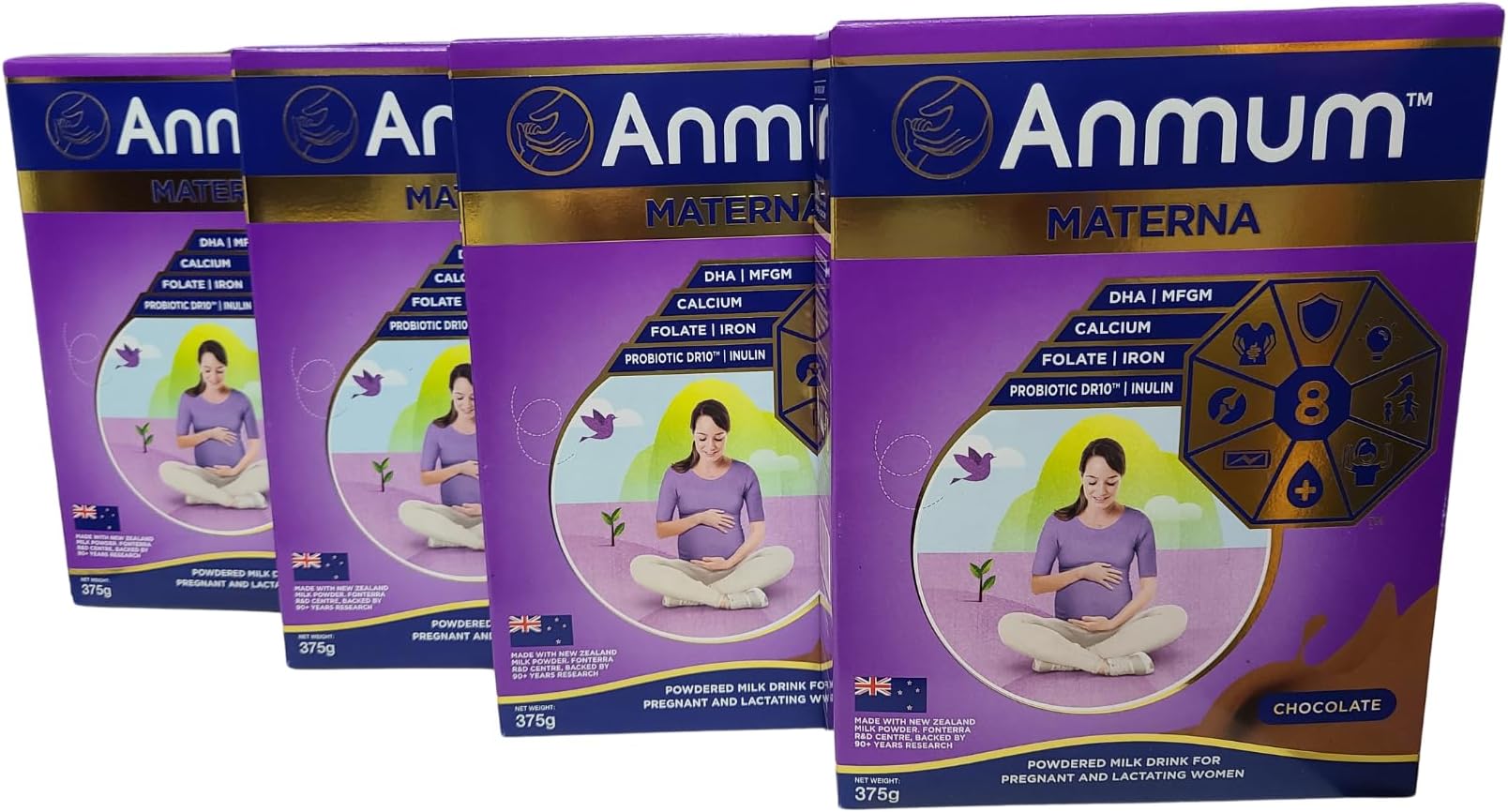 Anmum Materna Powdered Milk Drink for Pregnant and Lactating Women (4 x 375 grams, Chocolate)