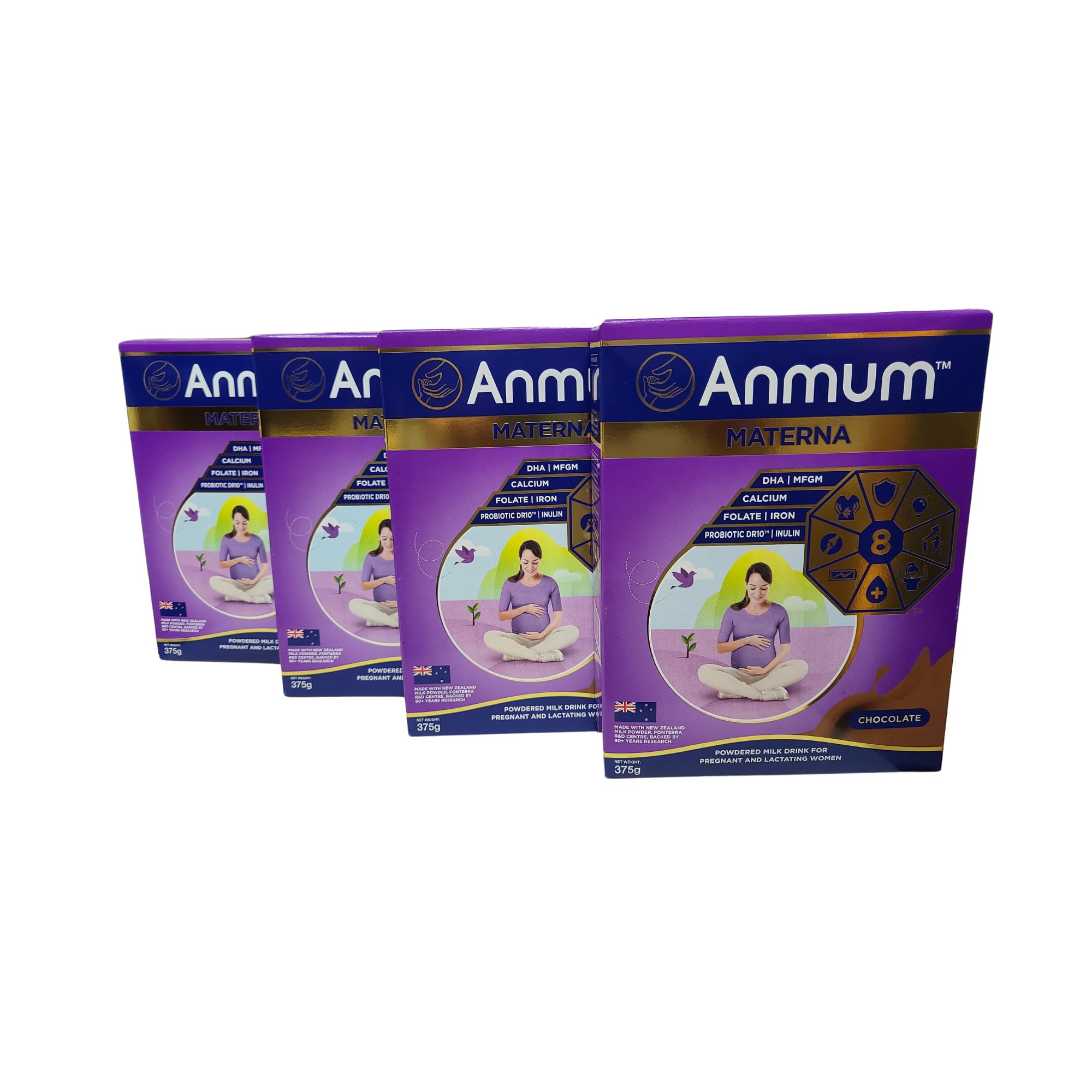 Anmum Materna Powdered Milk Drink for Pregnant and Lactating Women (4 x 375 grams, Chocolate)