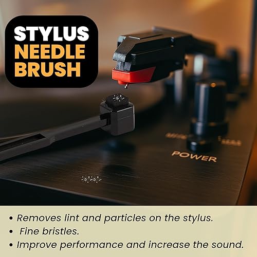 Miniatura 5 de Kit de limpieza de discos de vinilo - Completo 5 en 1 - Incluye cepillo de registro de terciopelo ultrasuave, cepillo de limpieza pequeño, líquido