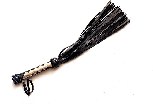 Miniatura 50 de Látigo de caballo suave hecho a mano, herramientas de cuero genuino de 19.7 y 27.6 pulgadas, esencial para entrenamiento y equitación ecuestre