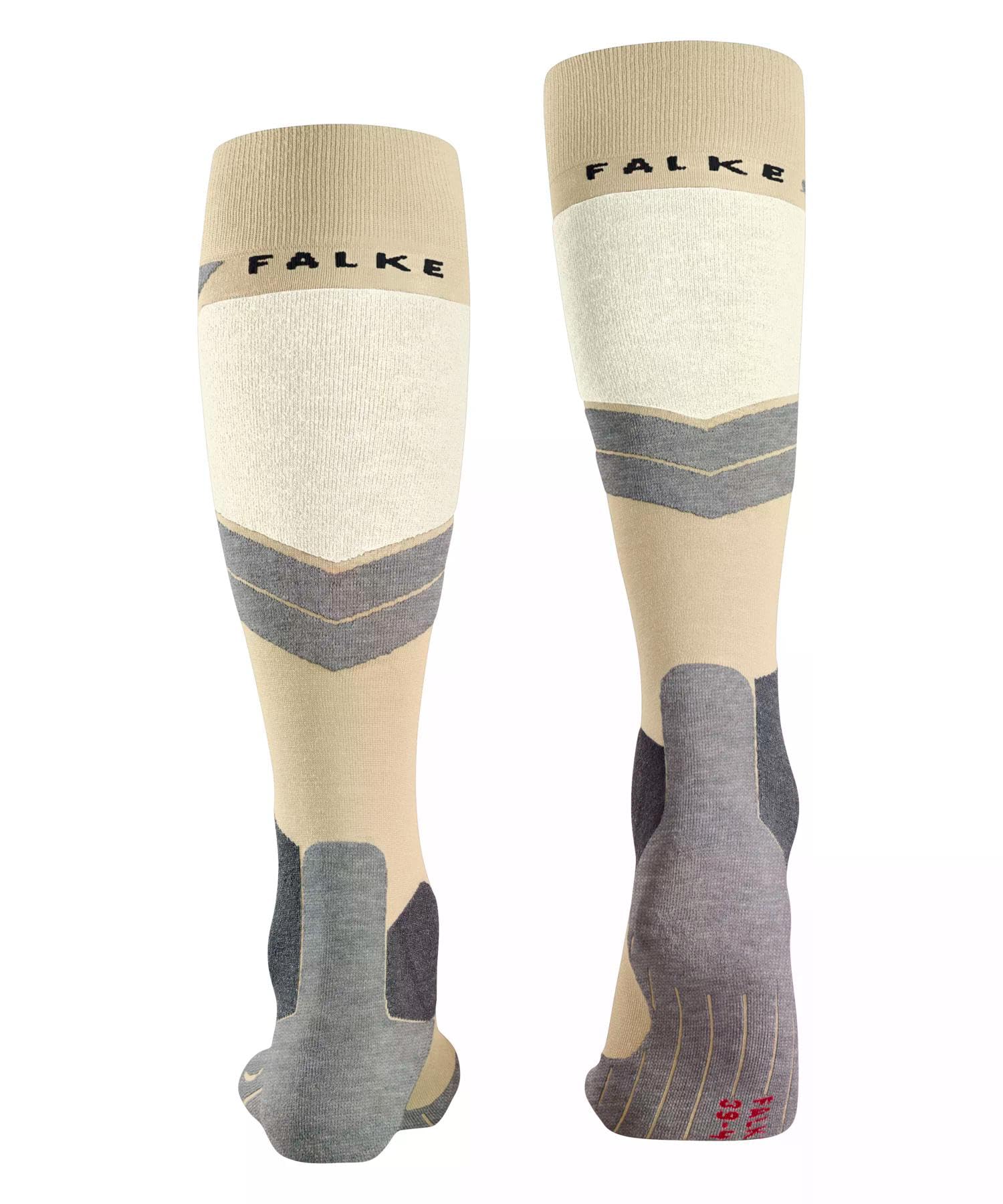 FALKE Damen Skisocken SK4 Advanced W Kh Wolle Funktionsmaterial warm dünn 1 Paar, Beige Straw 4700, 41-42