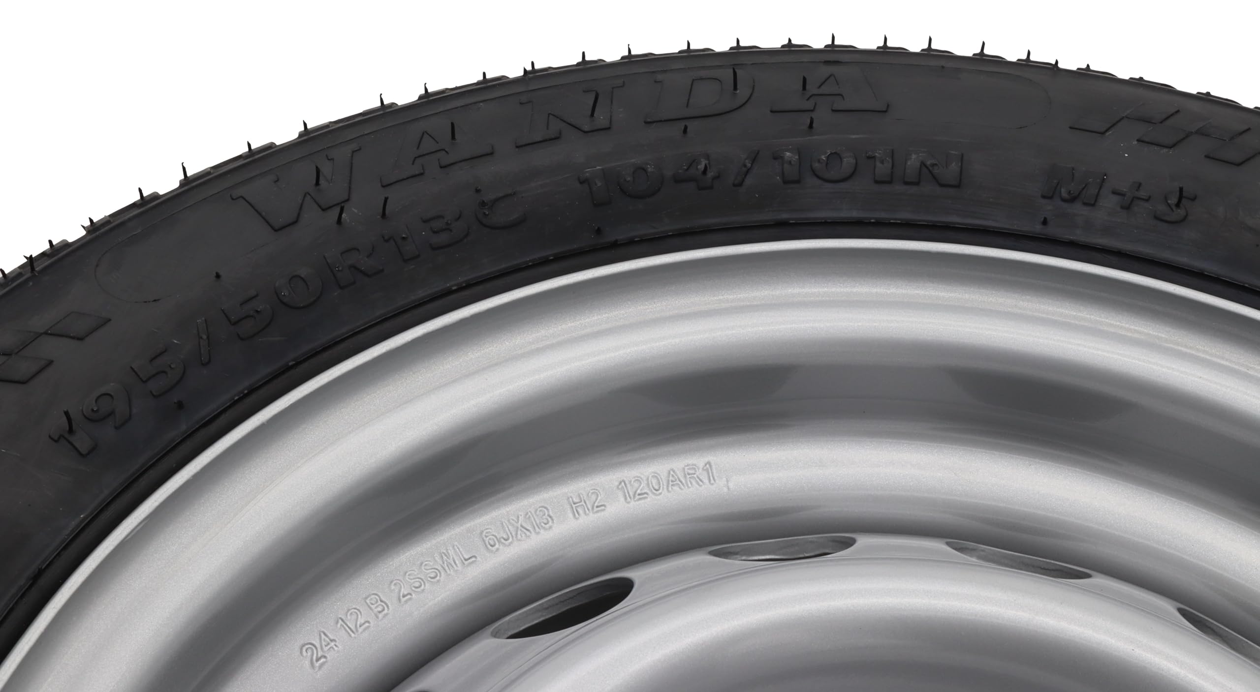 trailer parts4u Ruota completa 195/50 R 13 C per rimorchio + caravan, Pneumatici per camion su cerchione a 5 fori 6J x 13H2 ET30 LK 112 x 5, Acciaio (Steel)