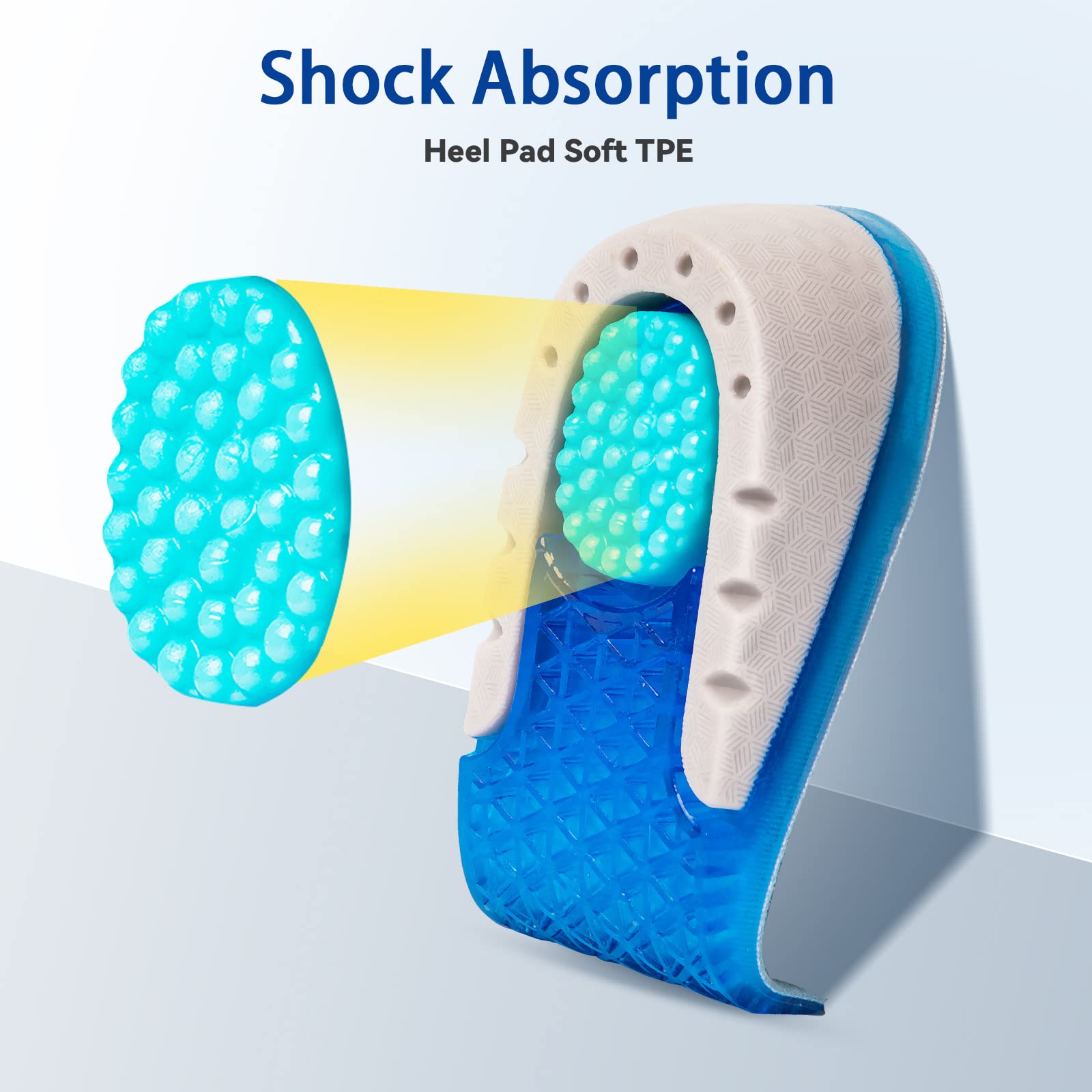 3CM Talloniera in Silicone, FeetiWell Solette Rialzanti Donna Uomo, Solette Scarpe Aumentare Altezza Alzatacco Invisibile,Cuscinetti Tallone Confortevole Antiscivolo Traspirante