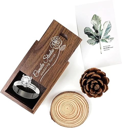 Miniatura 7 de Caja de regalo de madera pequeña personalizada con tapa deslizante, caja USB de recuerdo de madera personalizada con grabado láser con nombre y
