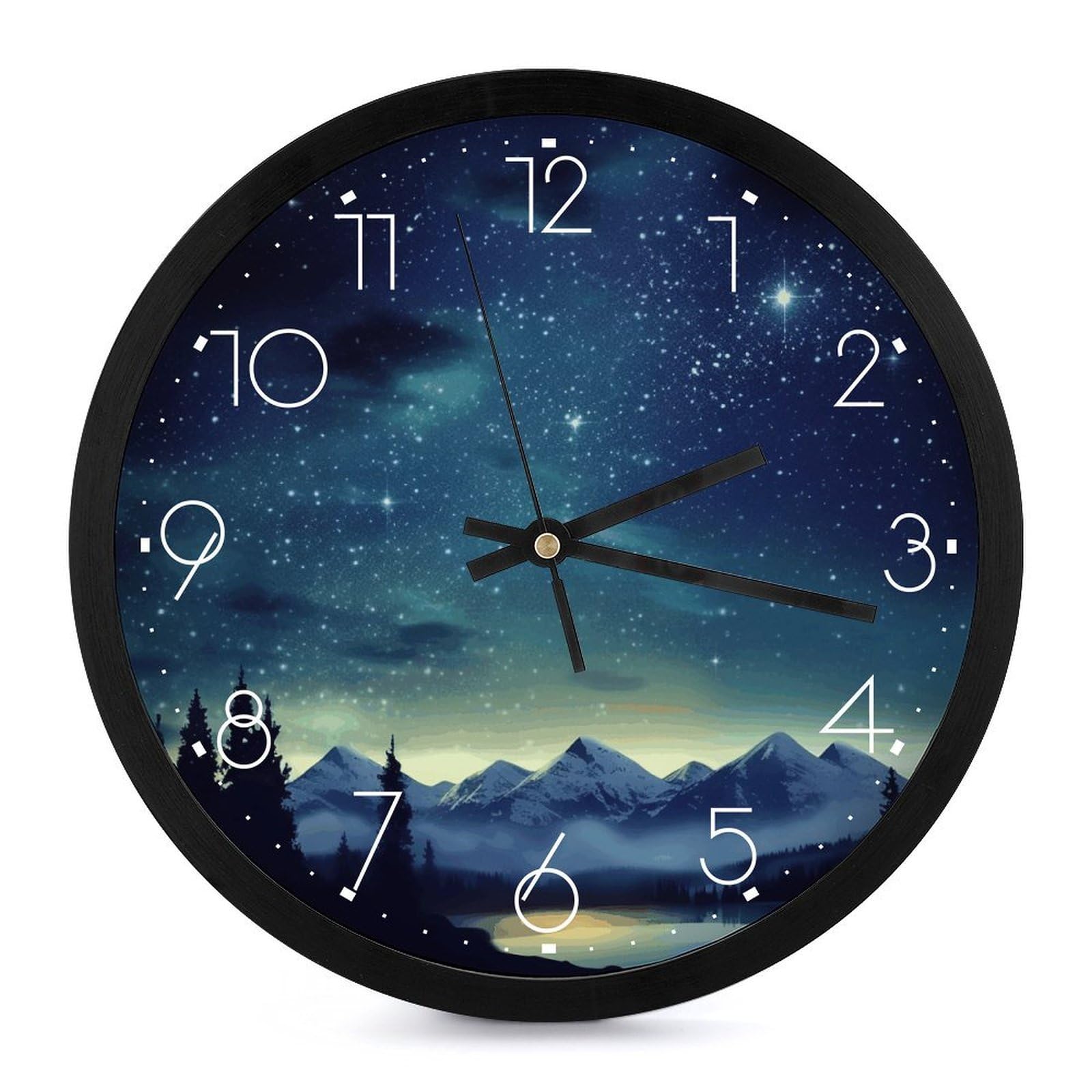 Horloge murale sans tic-tac grand cadran imprimé pour rompre le bruit