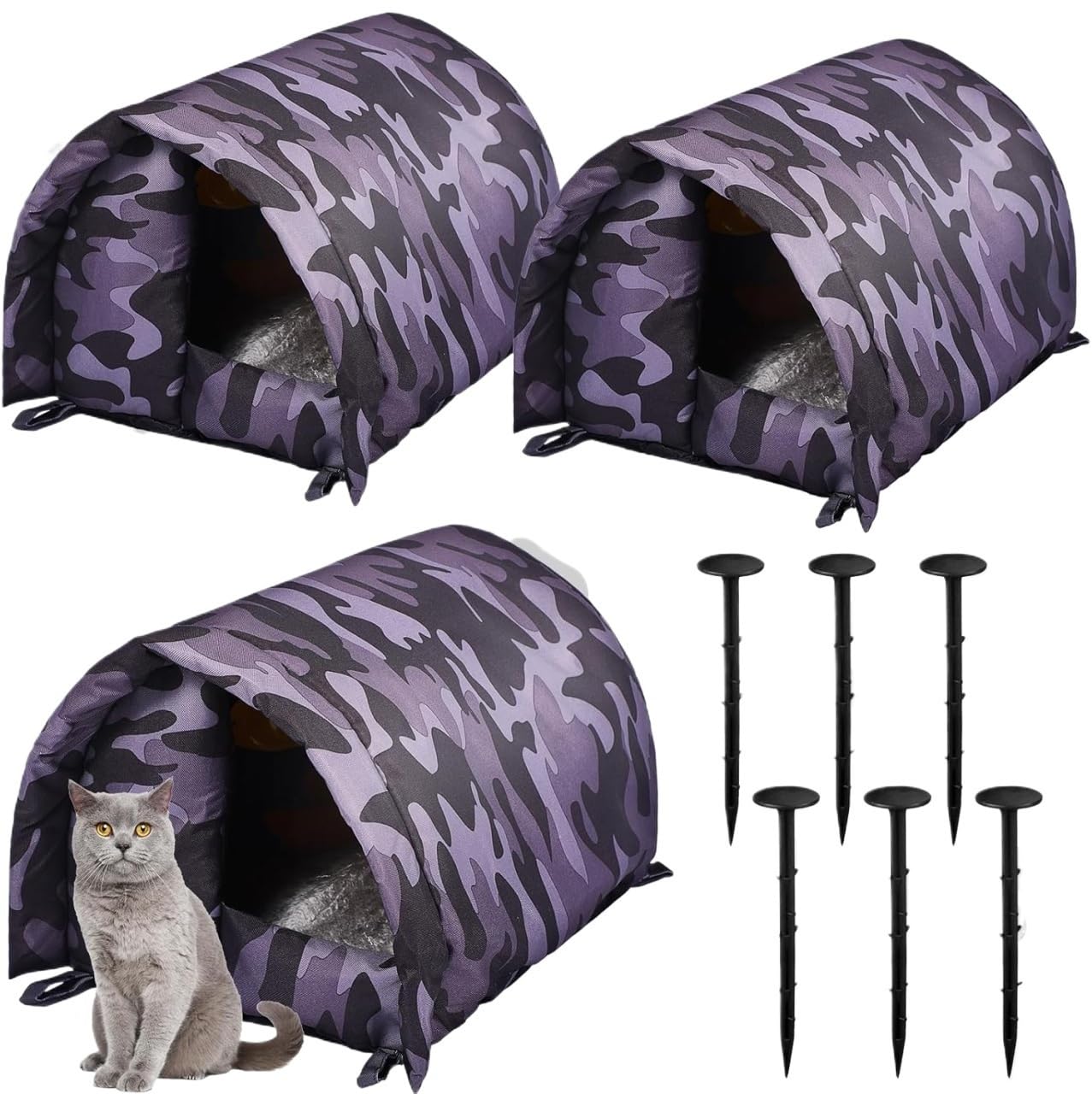 Jucgghk This Exquisite 3-Piece Cat House is Weatherproof and Heat-Insulating. It is an Artificial Cat House, Suitable for Indoor Pet Cats and Dogs Suitable for Indoor Pets