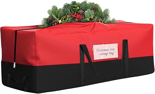 Miniatura 9 de Bolsa de almacenamiento para árbol de Navidad, se adapta a árboles artificiales de hasta 8 pies de alto, bolsa de árbol Oxford 600D resistente con
