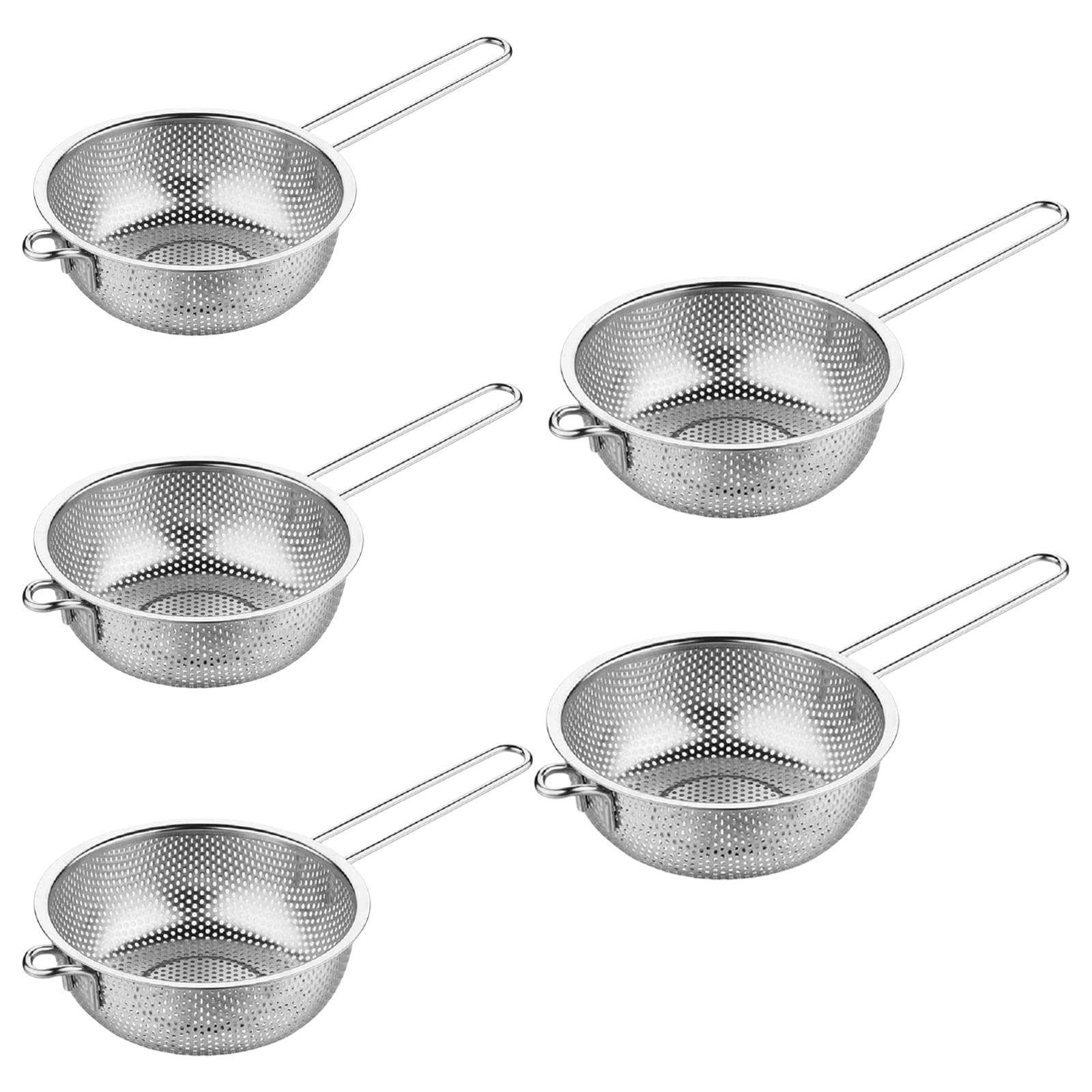 Scolapasta in acciaio inox a maglie fini per filtrare e drenare efficacemente vari ingredienti
