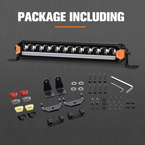 Miniatura 9 de Barra de luz LED de 40 pulgadas con conector DT, haz de inundación de una sola fila Lightfox 200 W 25160 LM, luz de conducción de montaje en