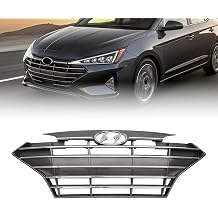 Front Upper Bumper Grille with Chrome Trim Fit For 2019 2020 Hyundai Elantra Replacement for 86350F3510