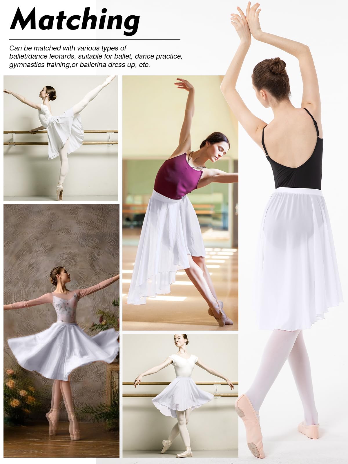Falda de ballet para mujer cruzada Blanco